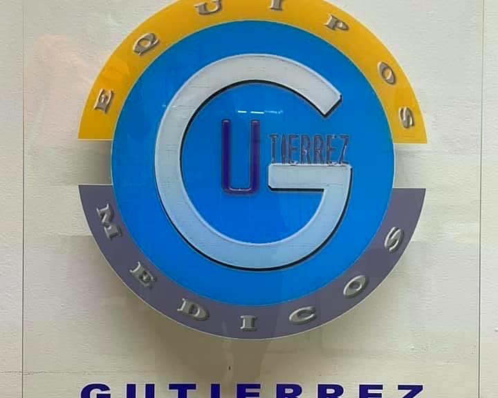 Rótulo en acrílico de Gutiérrez Equipos Médicos